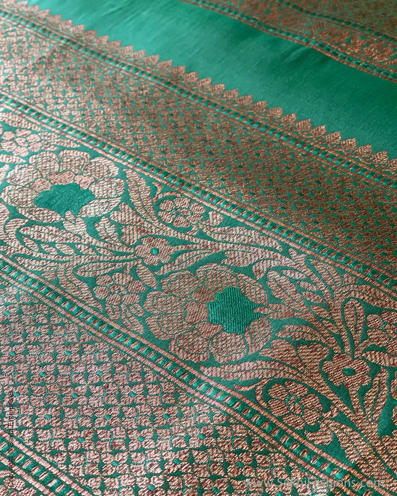 BL-V03551R Green Banarsi Blouse