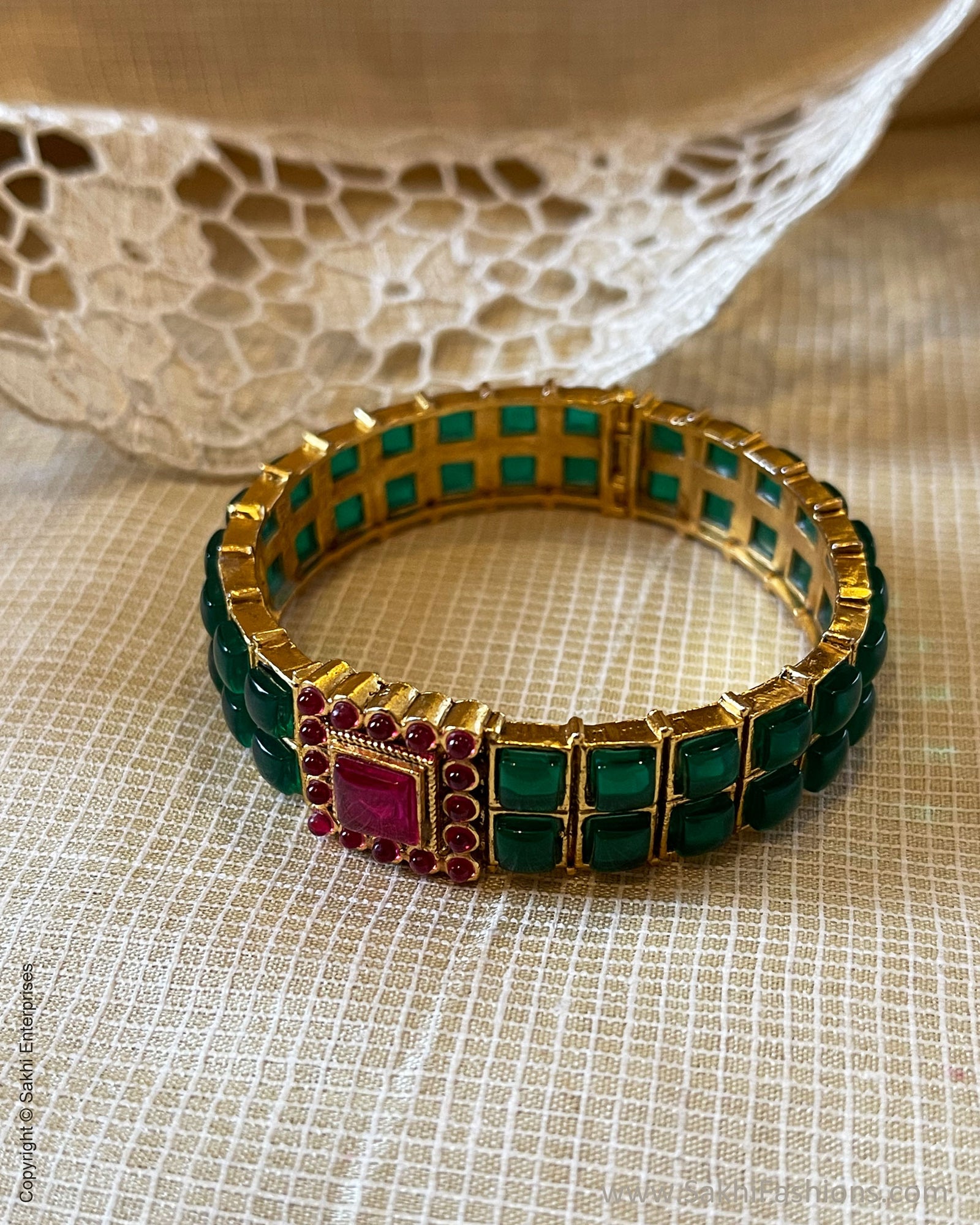 AJ-V04262A Green Bangle Kada – sakhifashions
