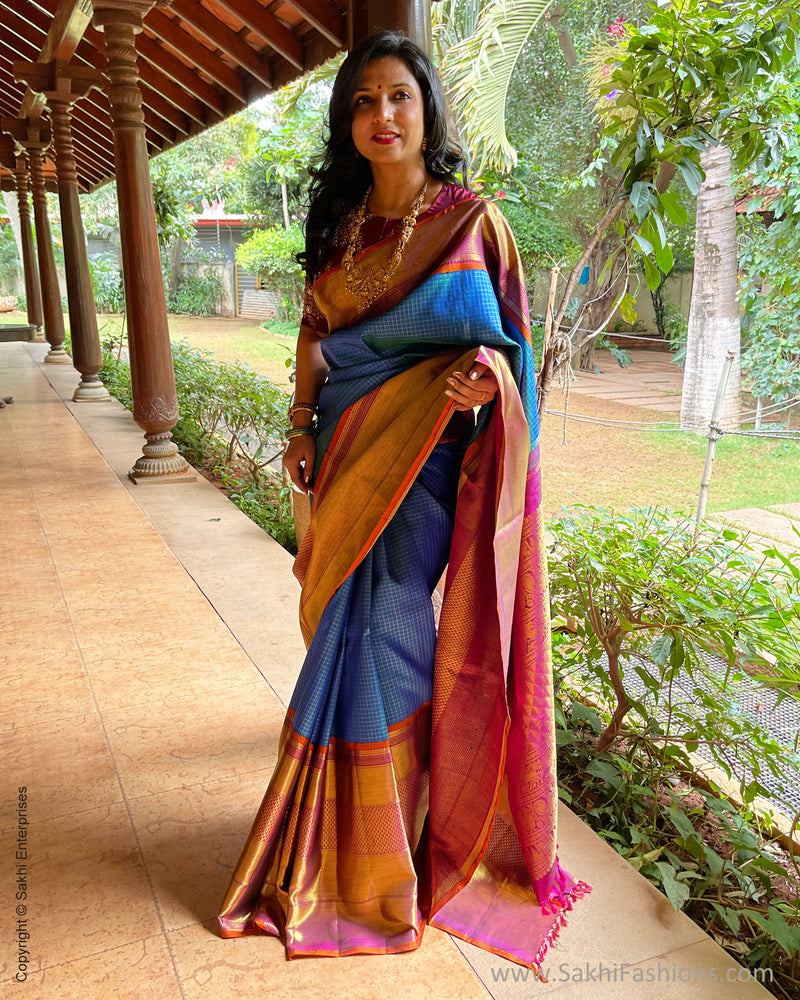 EE-V03011 Peacock Blue Kanchi
