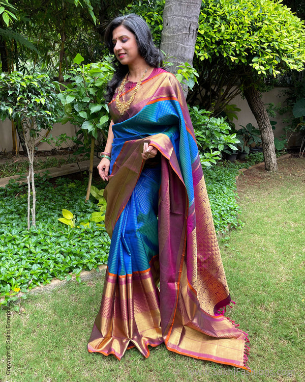 EE-V03011 Peacock Blue Kanchi