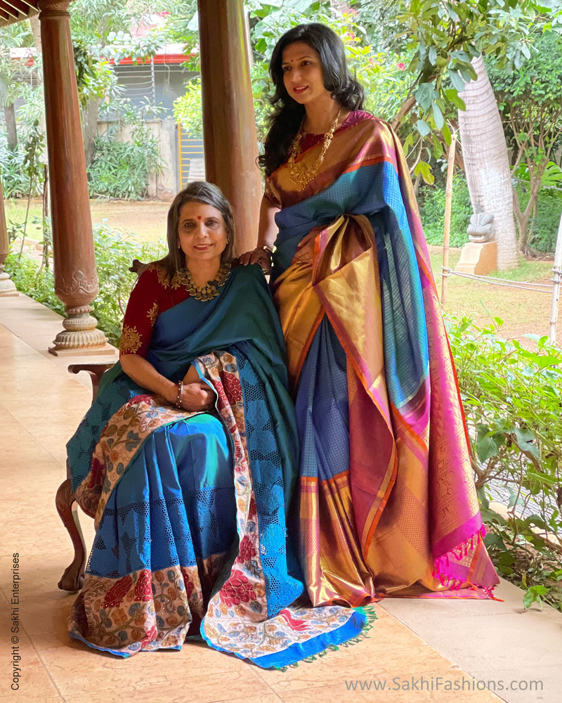 EE-V03011 Peacock Blue Kanchi