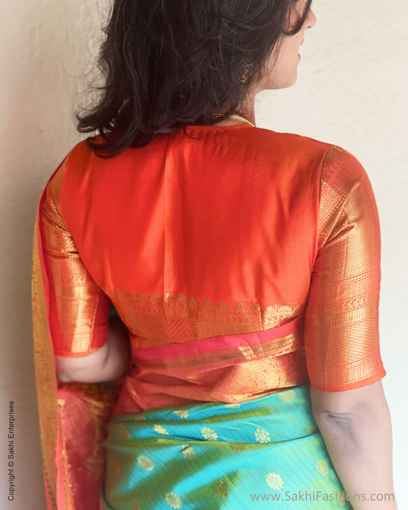 BL-V01238R Orange Kanchi Blouse