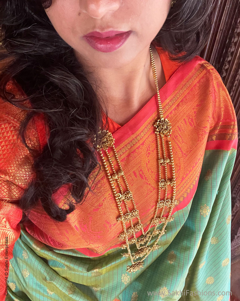 BL-V01238R Orange Kanchi Blouse