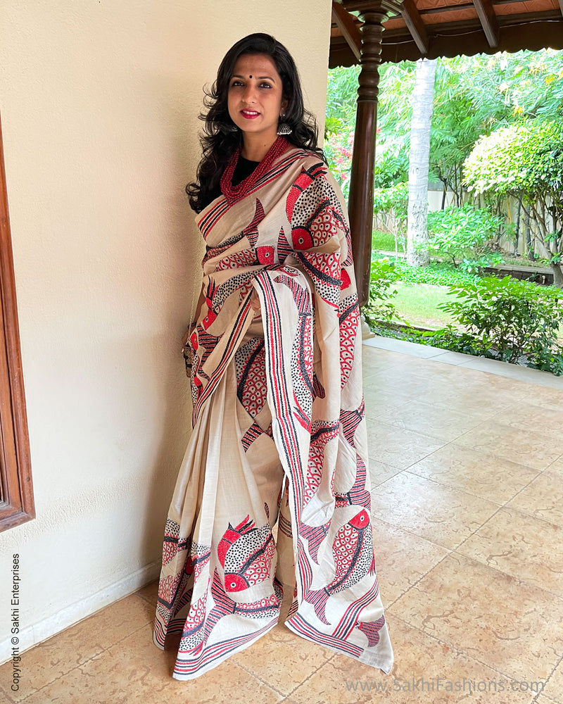 EE-V03670 Red Kantha Tussar