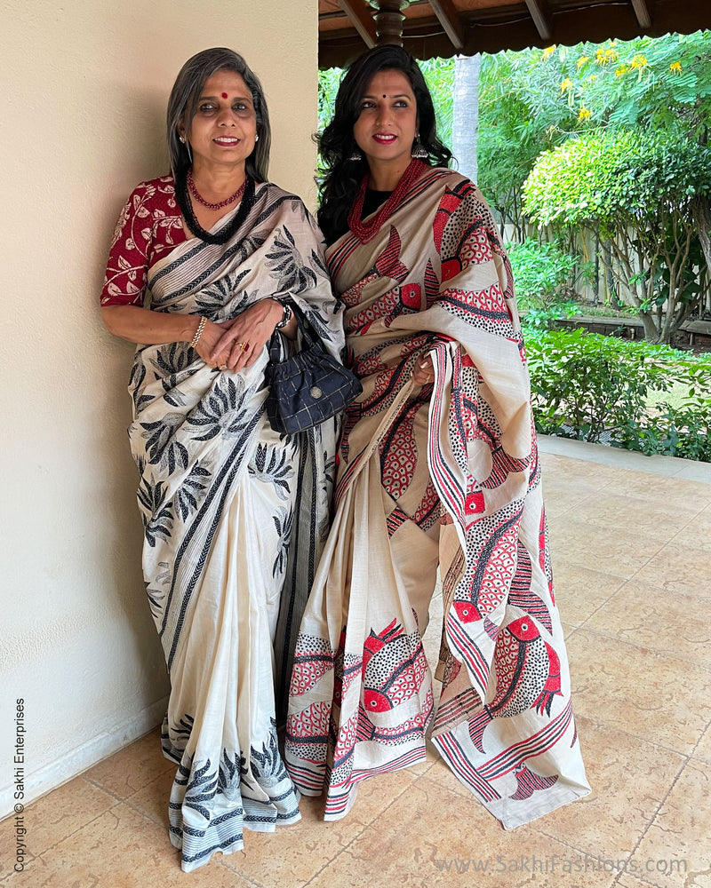 EE-V03670 Red Kantha Tussar