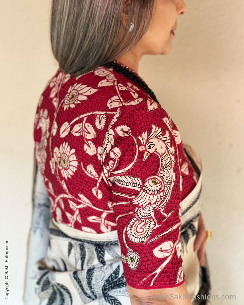 BL-217212 Red Cutwork Blouse
