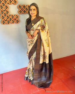 EE-V04208 Printed Tussar Sari
