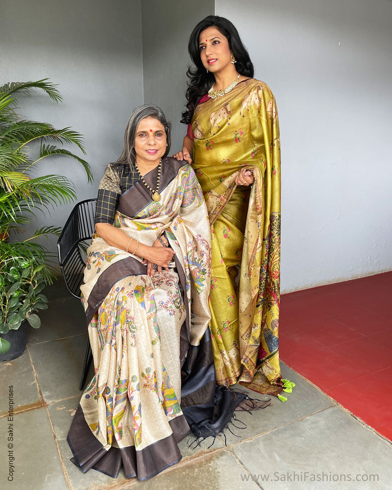 EE-V04213 Pichwai Tussar Sari