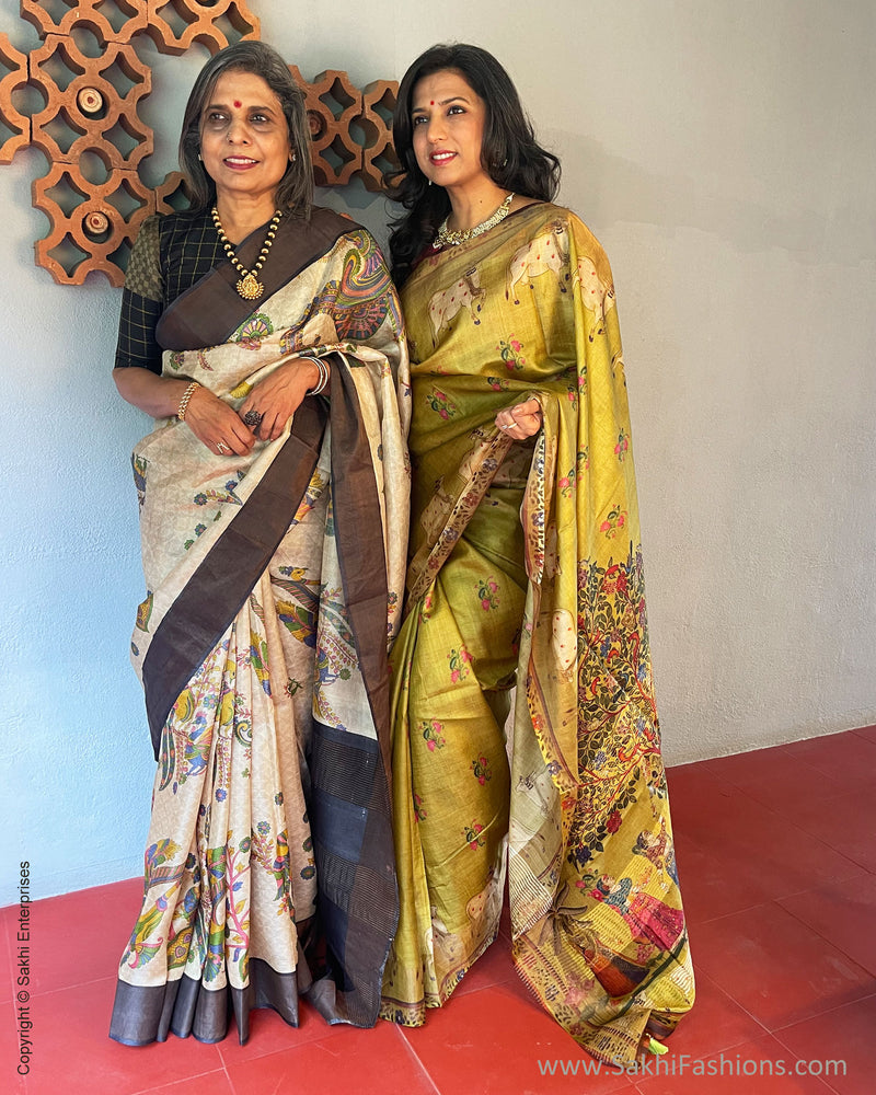 EE-V04213 Pichwai Tussar Sari