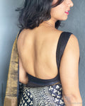 BL-S122704 Black Silk Blouse