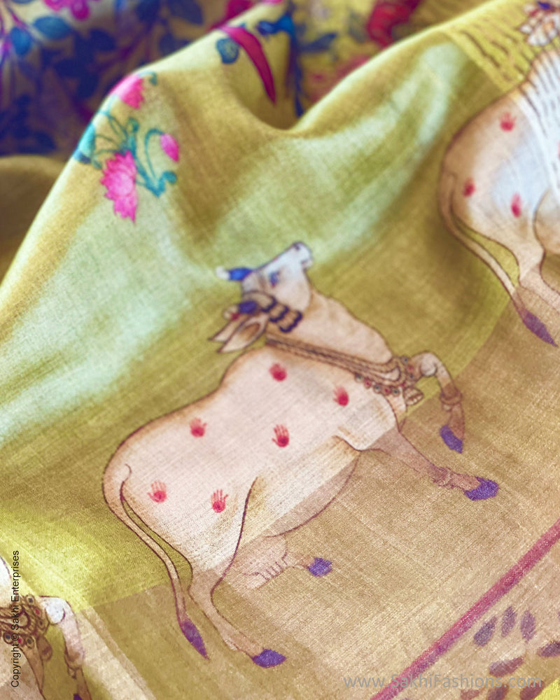EE-V04213 Pichwai Tussar Sari