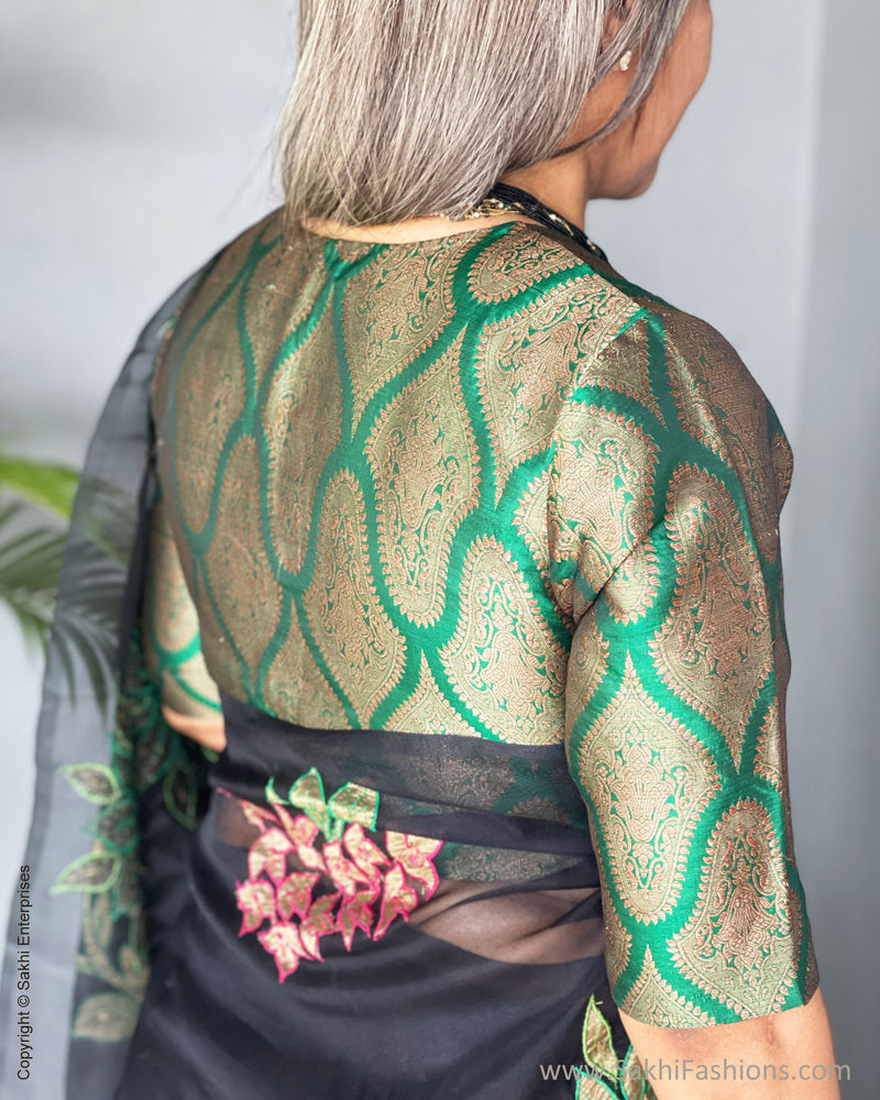 EE-V05036 Black Organza Sari