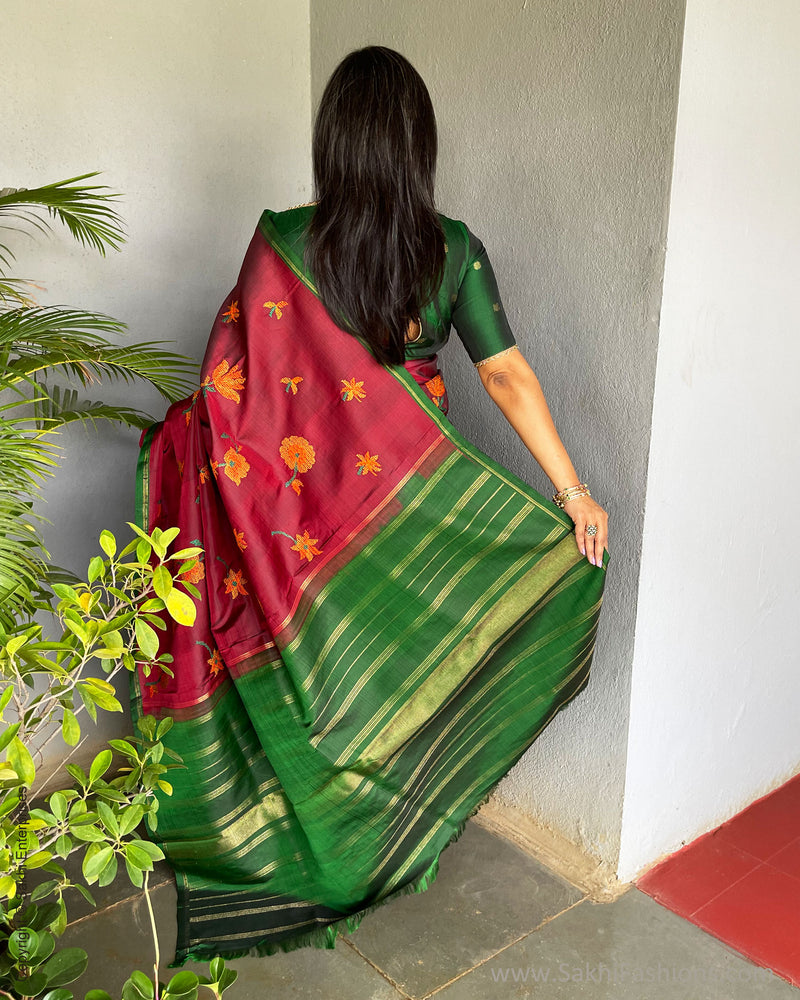 EE-V04574 Floral Kanchi sari