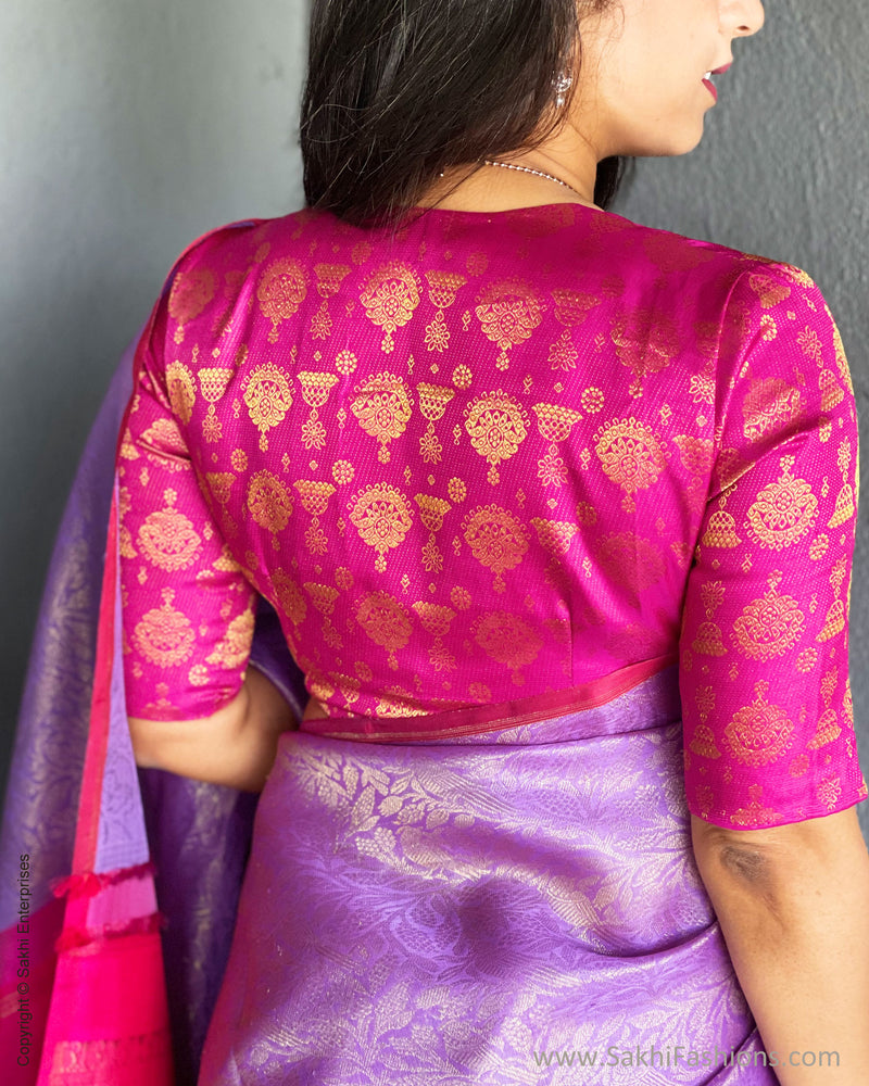 BL-FQ7985 Pink Kanchi Jhumka BlouseF
