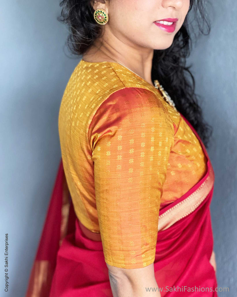 EE-S50633 Red Maheshwari Sari