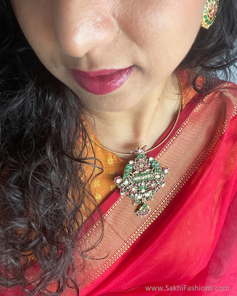 EE-S50633 Red Maheshwari Sari