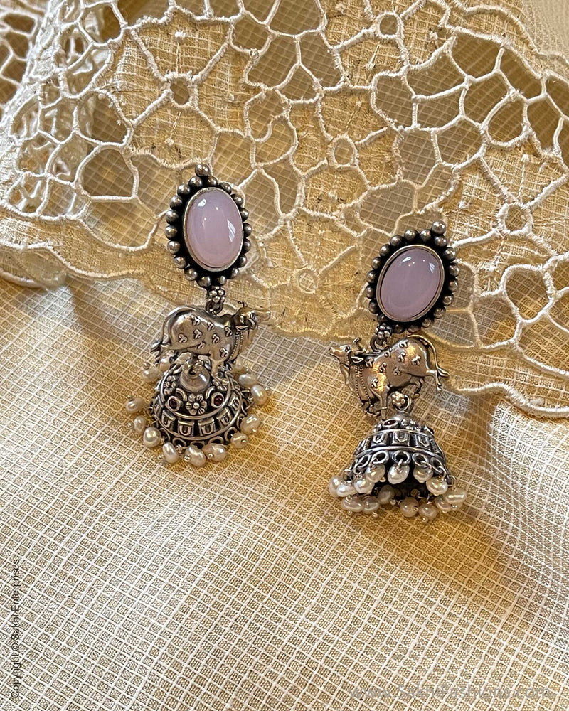 AS-V02742 Silver Jhumka Earring