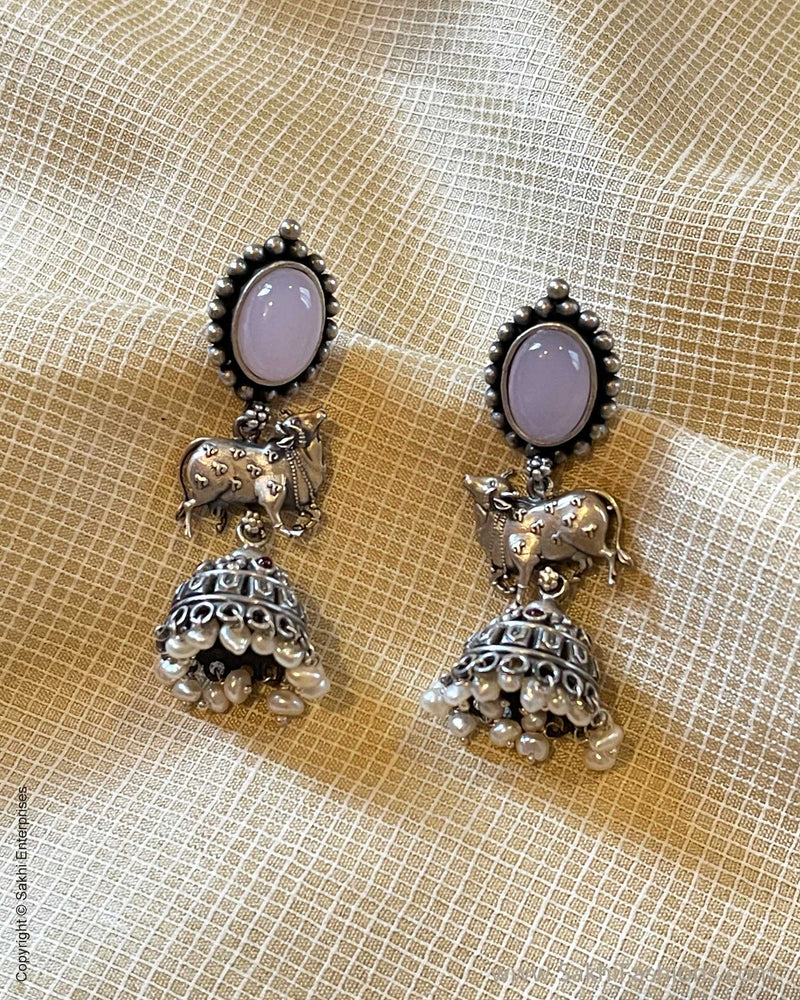 AS-V02742 Silver Jhumka Earring