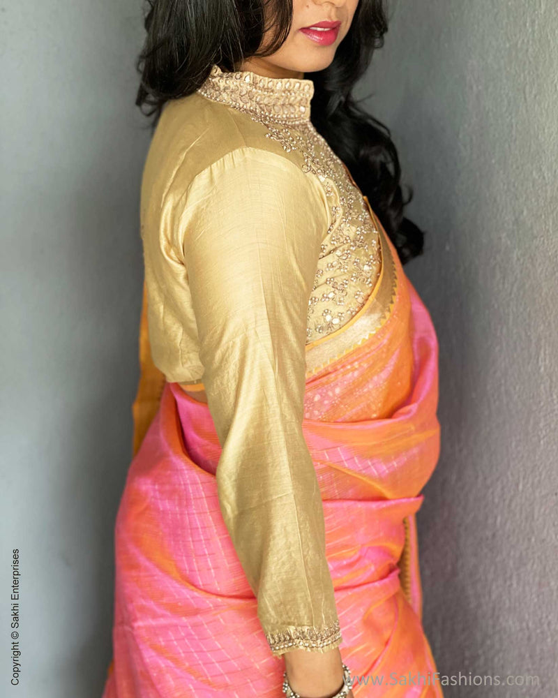 DP-V09438 Cream Chanderi Blouse