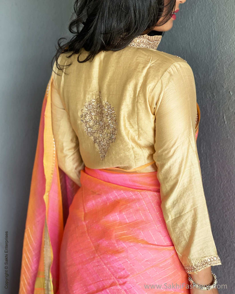 DP-V09438 Cream Chanderi Blouse