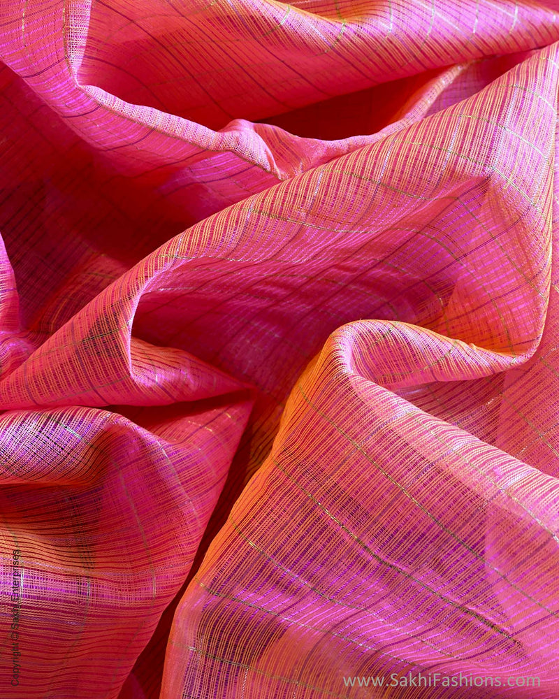 EE-V08384 Peach Silk Mangalgiri Sari