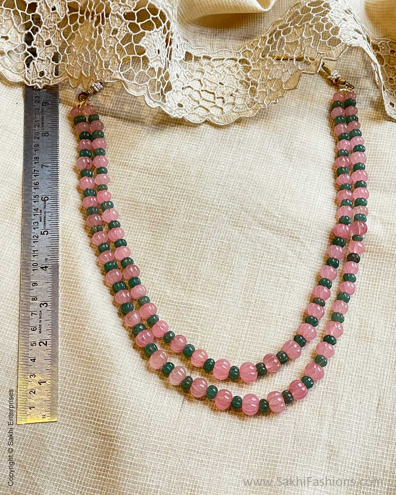 AJ-V03342 Peach Bead Mala