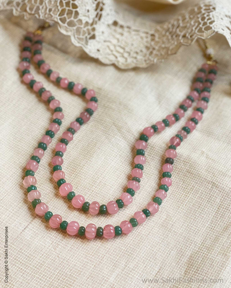 AJ-V03342 Peach Bead Mala