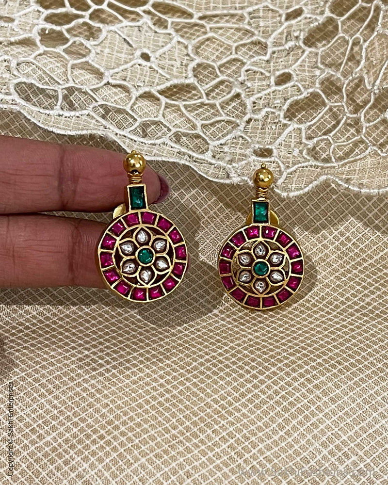 AS-V15320E Silver Gold Earring