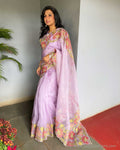 EE-V15094 Lilac Organza Saree