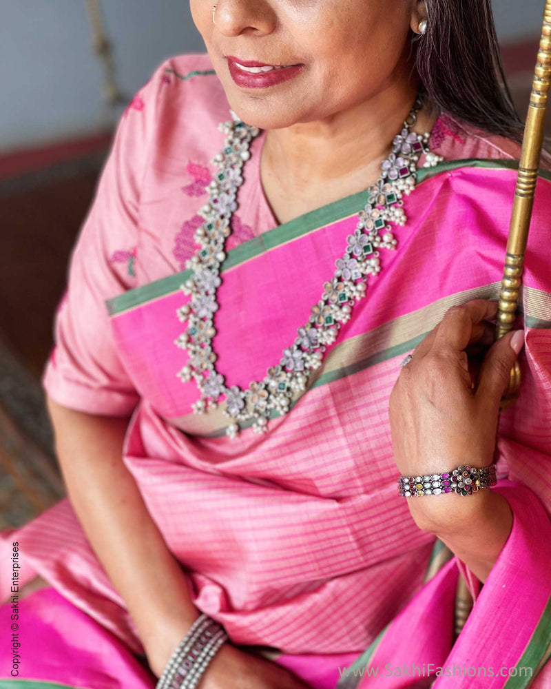 BL-V08740 Peach Kanchi BlouseF