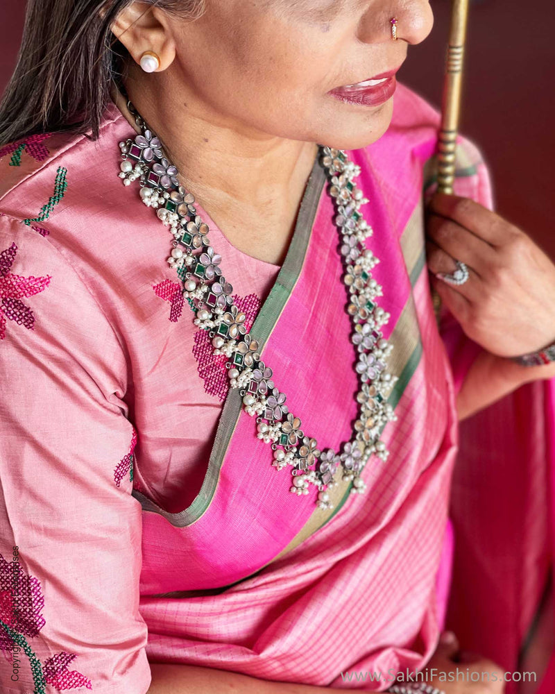 BL-V08740 Peach Kanchi BlouseF