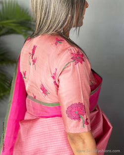 BL-V08740 Peach Kanchi BlouseF