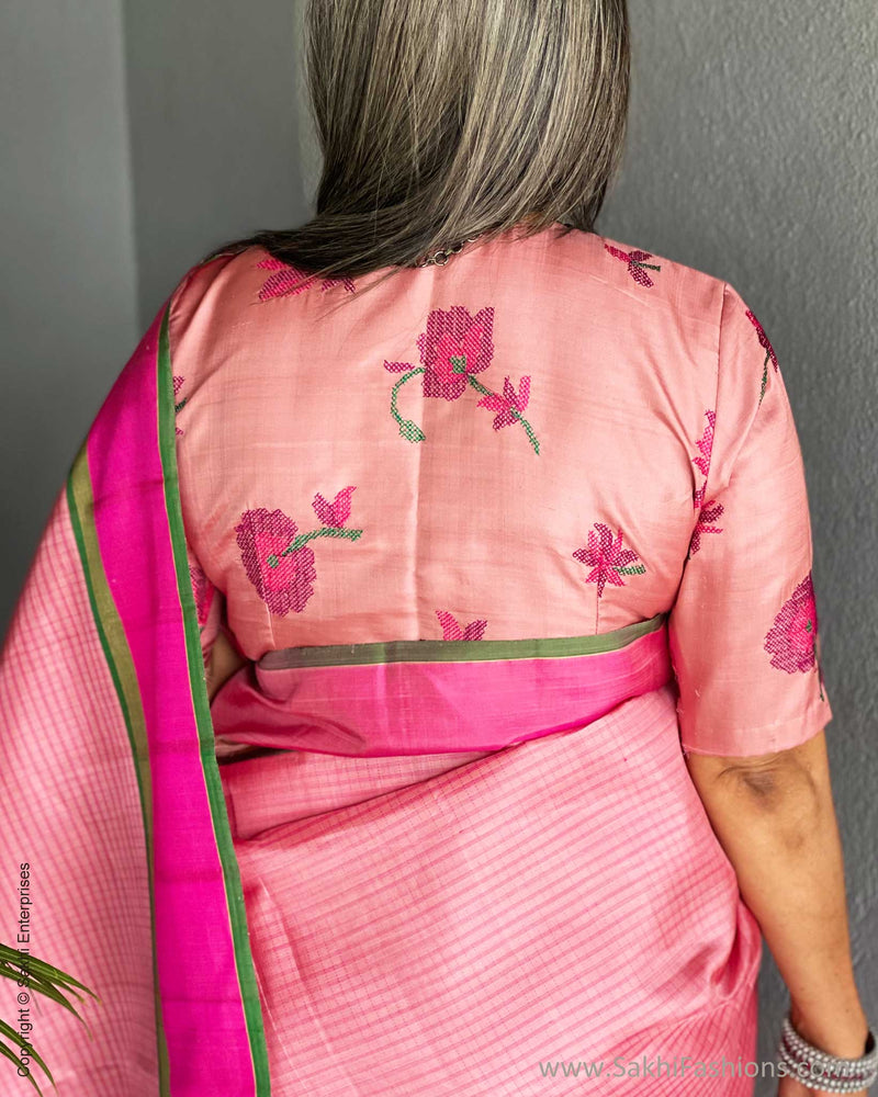 BL-V08740 Peach Kanchi BlouseF