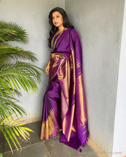 EE-V13411 Purple Kanchi saree