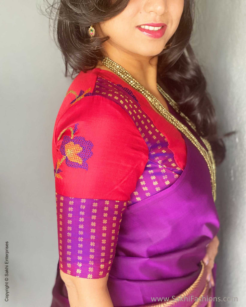 EE-V13411 Purple Kanchi saree