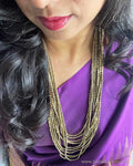 AJ-V12201 Brass Waterfall Mala