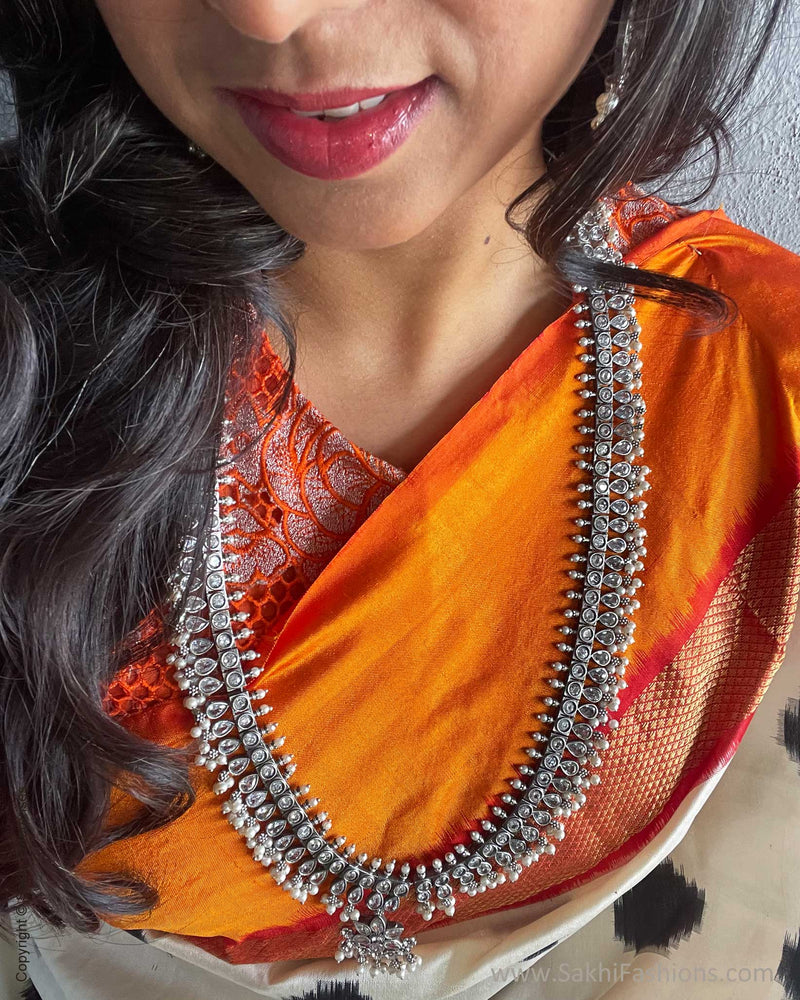 BL-V04178R Orange Cutwork blouse