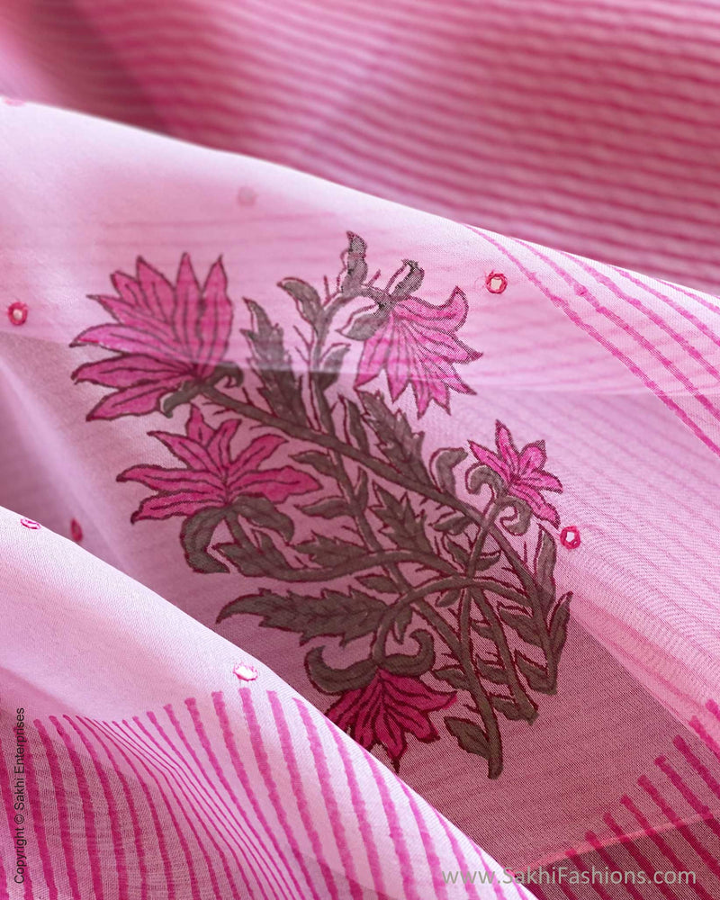 EE-V13720 Pink Organza Saree