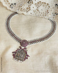 AS-V17353 Silver Ruby Necklace