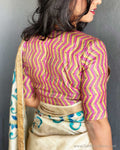 BL-R13687R Pink Zig Zag Blouse