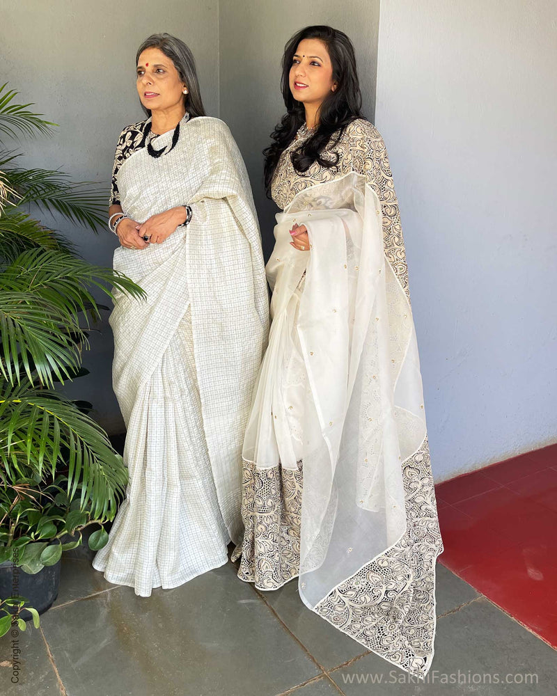 EE-V16183 White Tussar Silk