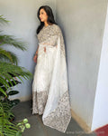 EE-V16919 White Kalam Cutwork