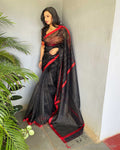 EE-V17229 Black Sequin Saree