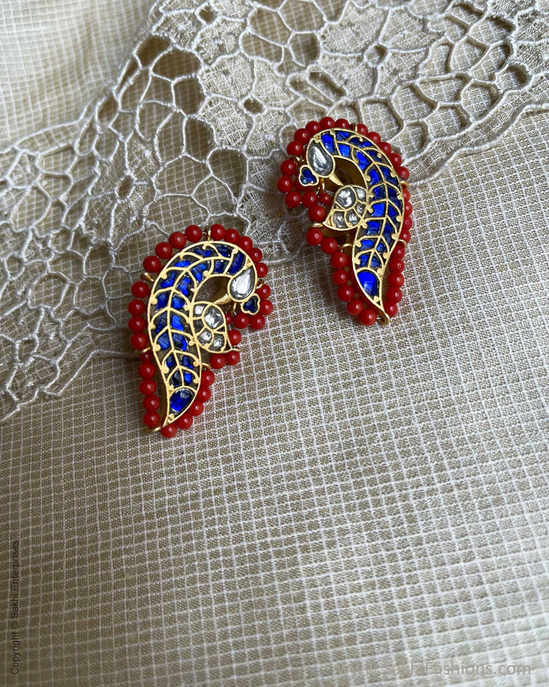 AS-V17711 Blue Peacock Earring
