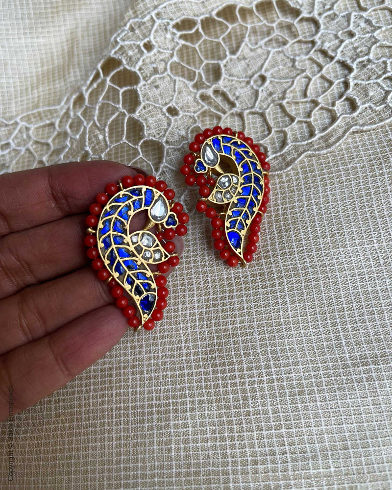 AS-V17711 Blue Peacock Earring