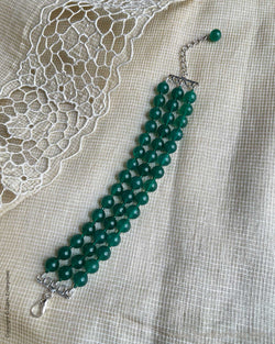 AJ-V17663 Deep Green Bead Bracelet