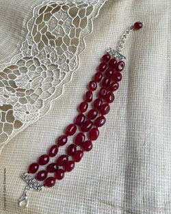 AJ-V17662 Ruby Red Bead Bracelet