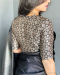 BL-F38072R Black Ajrakh Blouse