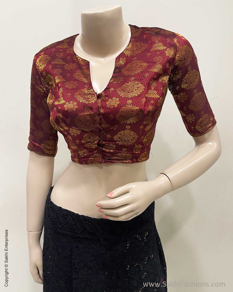 BL-V13438R Maroon Kanchi Blouse