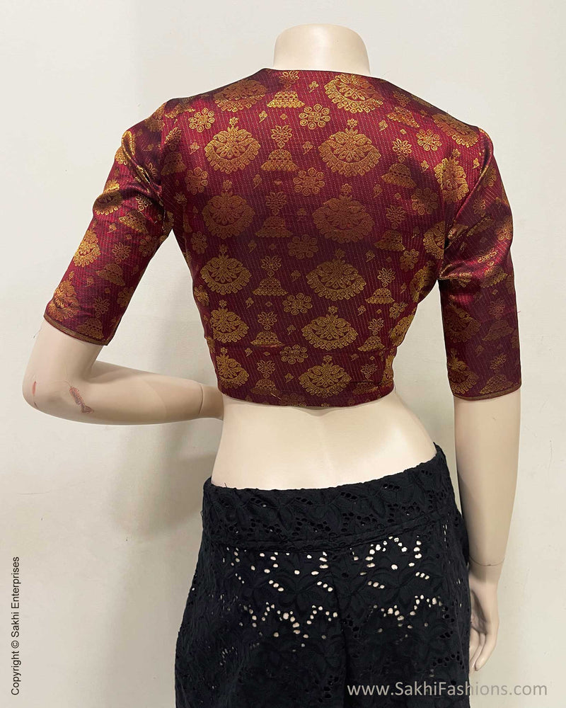 BL-V13438R Maroon Kanchi Blouse
